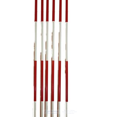 Produktbild von 12 Stück Stahlrohr-Fluchtstäbe 2,0 M – Bauqualität, Rund, Rot/weiß & Weiß/rot, PVC-ummantelt, 27 Mm, Mit Stahlspitze – Für Vermessung