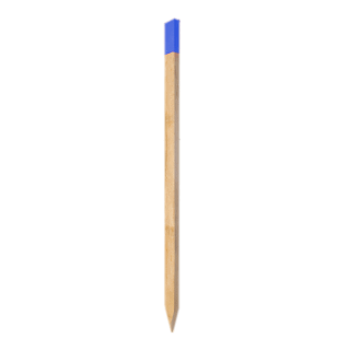 Absteckpfahl Hartholz 20 x 48 mm mit Bleistiftspitze, feingesägt - blauer Kopf