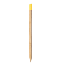 Absteckpfahl Hartholz 20 x 48 mm mit Bleistiftspitze, feingesägt - gelber Kopf