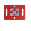 Vermessungsplakette mit Zielmarke 30 x 30 mm rot