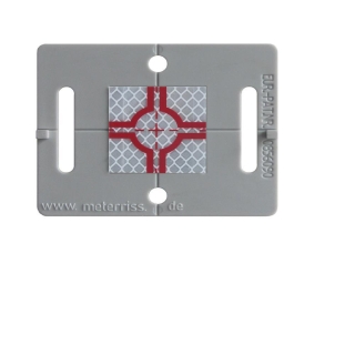 Vermessungsplakette mit Zielmarke 30 x 30 mm grau  selbstklebend - RS51g